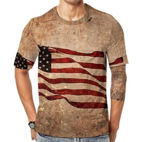 AILLOSA Flag-42 Baskılı Desenli Kısa Kollu Unisex T-shirt