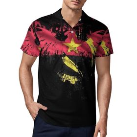 AILLOSA FLAG-51 3D Baskılı Desen Kısa Kollu Polo Yaka Erkek T-shirt