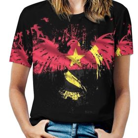 AILLOSA FLAG-51 Tamamı Baskılı Kısa Kollu Yuvarlak Yaka Kadın T-shirt