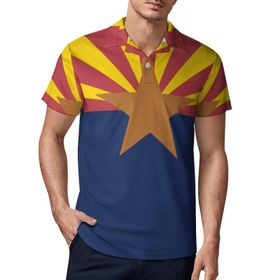 AILLOSA FLAG-54 3D Baskılı Desen Kısa Kollu Polo Yaka Erkek T-shirt