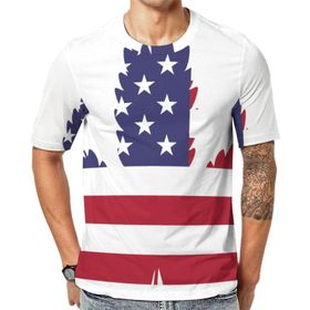 AILLOSA Flag-55 Baskılı Desenli Kısa Kollu Unisex T-shirt