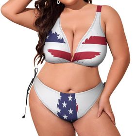 AILLOSA Flag-55 Dolgulu İki Parça Büyük Beden Kadın Bikini Seti