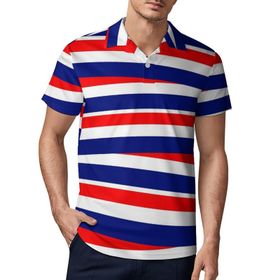 AILLOSA FLAG-56 3D Baskılı Desen Kısa Kollu Polo Yaka Erkek T-shirt