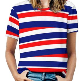 AILLOSA FLAG-56 Tamamı Baskılı Kısa Kollu Yuvarlak Yaka Kadın T-shirt