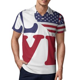 AILLOSA FLAG-58 3D Baskılı Desen Kısa Kollu Polo Yaka Erkek T-shirt