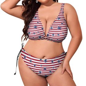 AILLOSA Flag-60 Dolgulu İki Parça Büyük Beden Kadın Bikini Seti