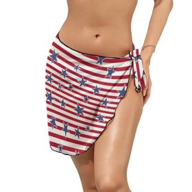 AILLOSA FLAG-60 Sarong Wrap Beyaz Siyah Kadın Plaj Elbise