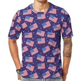 AILLOSA Flag-61 Baskılı Desenli Kısa Kollu Unisex T-shirt