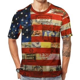 AILLOSA Flag-69 Baskılı Desenli Kısa Kollu Unisex T-shirt