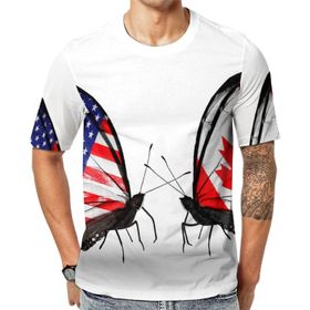 AILLOSA Flag-71 Baskılı Desenli Kısa Kollu Unisex T-shirt