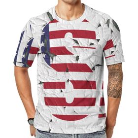 AILLOSA Flag-72 Baskılı Desenli Kısa Kollu Unisex T-shirt