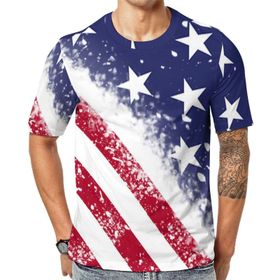 AILLOSA Flag-78 Baskılı Desenli Kısa Kollu Unisex T-shirt