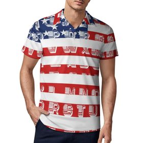 AILLOSA FLAG-80 3D Baskılı Desen Kısa Kollu Polo Yaka Erkek T-shirt