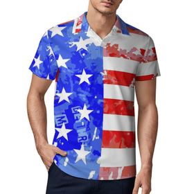AILLOSA FLAG-81 3D Baskılı Desen Kısa Kollu Polo Yaka Erkek T-shirt