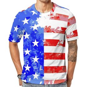 AILLOSA Flag-81 Baskılı Desenli Kısa Kollu Unisex T-shirt