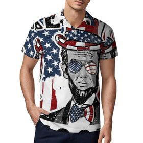 AILLOSA FLAG-83 3D Baskılı Desen Kısa Kollu Polo Yaka Erkek T-shirt