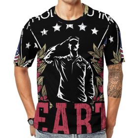 AILLOSA FLAG-84 3D Baskılı Desenli Kısa Kollu Erkek T-shirt