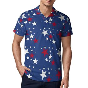 AILLOSA FLAG-85 3D Baskılı Desen Kısa Kollu Polo Yaka Erkek T-shirt