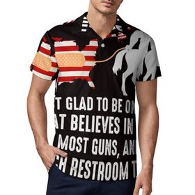 AILLOSA FLAG-88 3D Baskılı Desen Kısa Kollu Polo Yaka Erkek T-shirt