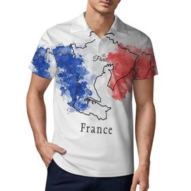 AILLOSA FLAG-91 3D Baskılı Desen Kısa Kollu Polo Yaka Erkek T-shirt