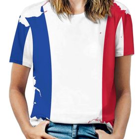 AILLOSA FLAG-92 Tamamı Baskılı Kısa Kollu Yuvarlak Yaka Kadın T-shirt