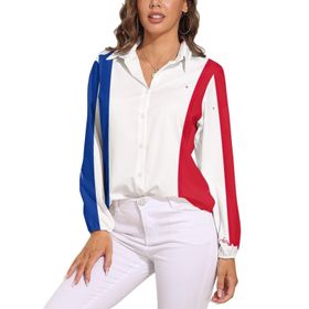 AILLOSA FLAG-92 V Yaka Bol Kalıp Kadın Bluz