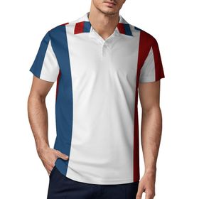 AILLOSA FLAG-94 3D Baskılı Desen Kısa Kollu Polo Yaka Erkek T-shirt