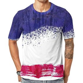 AILLOSA Flag-96 Baskılı Desenli Kısa Kollu Unisex T-shirt
