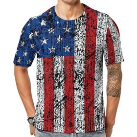 AILLOSA Flag-97 Baskılı Desenli Kısa Kollu Unisex T-shirt