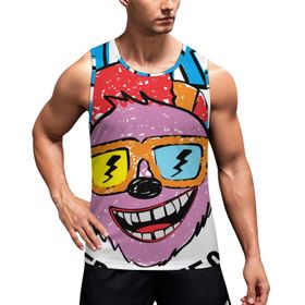 AILLOSA Fun-Top Relax Tembel Hayvan Baskılı Yazlık TH-126 Erkek Atlet