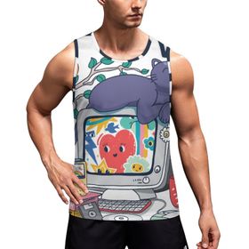AILLOSA Fun-Top Relax Tembel Hayvan Baskılı Yazlık TH-435 Erkek Atlet