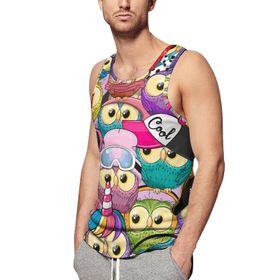 AILLOSA Fun-Top Relax Tembel Hayvan Baskılı Yazlık YH-381 Erkek Atlet