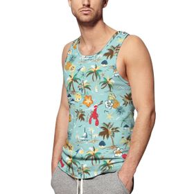 AILLOSA Fun-Top Relax Tembel Hayvan Baskılı Yazlık YH-471 Erkek Atlet