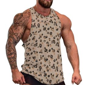 AILLOSA Fun-Top Relax Tembel Hayvan Baskılı Yazlık YH-486 Erkek Atlet