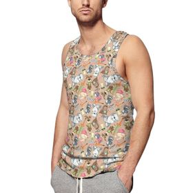 AILLOSA Fun-Top Relax Tembel Hayvan Baskılı Yazlık YH-575 Erkek Atlet