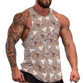 AILLOSA Fun-Top Relax Tembel Hayvan Baskılı Yazlık YH-581 Erkek Atlet