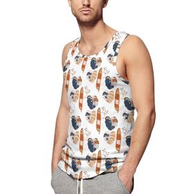 AILLOSA Fun-Top Relax Tembel Hayvan Baskılı Yazlık YH-588 Erkek Atlet