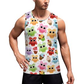 AILLOSA Fun-Top Relax Tembel Hayvan Baskılı Yazlık YH-618 Erkek Atlet
