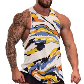 AILLOSA Fun Tops Tank Top Tembel Hayvan Basklı Rahat YH-107 Erkek T-shirt