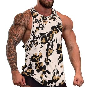 AILLOSA Fun Tops Tank Top Tembel Hayvan Basklı Rahat YH-116 Erkek T-shirt