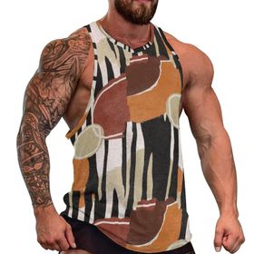 AILLOSA Fun Tops Tank Top Tembel Hayvan Basklı Rahat YH-151 Erkek T-shirt