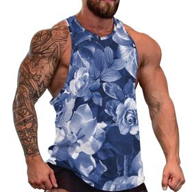 AILLOSA Fun Tops Tank Top Tembel Hayvan Basklı Rahat YH-174 Erkek T-shirt