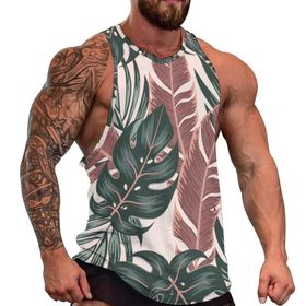 AILLOSA Fun Tops Tank Top Tembel Hayvan Basklı Rahat YH-65 Erkek T-shirt