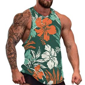 AILLOSA Fun Tops Tank Top Tembel Hayvan Basklı Rahat YH-68 Erkek T-shirt