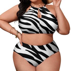 AILLOSA GF21 Geniş Askılı Orta Bel Büyük Beden Kadın Bikini Seti