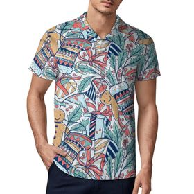 AILLOSA GFY01 3D Baskılı Desen Kısa kollu Polo Yaka Erkek T-shirt