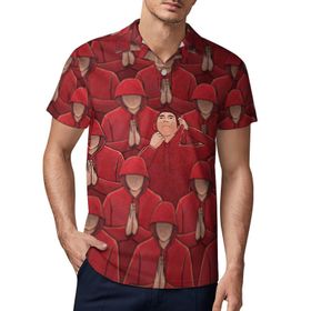 AILLOSA GFY02 3D Baskılı Desen Kısa kollu Polo Yaka Erkek T-shirt