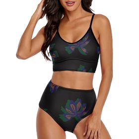 AILLOSA GFY05 Geniş Omuz Askılı Üçgen Bikini Üstü Alçak Bel İki Parça Kadın Bikini Seti