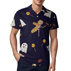 AILLOSA GFY06 3D Baskılı Desen Kısa kollu Polo Yaka Erkek T-shirt