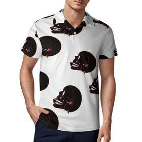 AILLOSA GFY07 3D Baskılı Desen Kısa kollu Polo Yaka Erkek T-shirt
